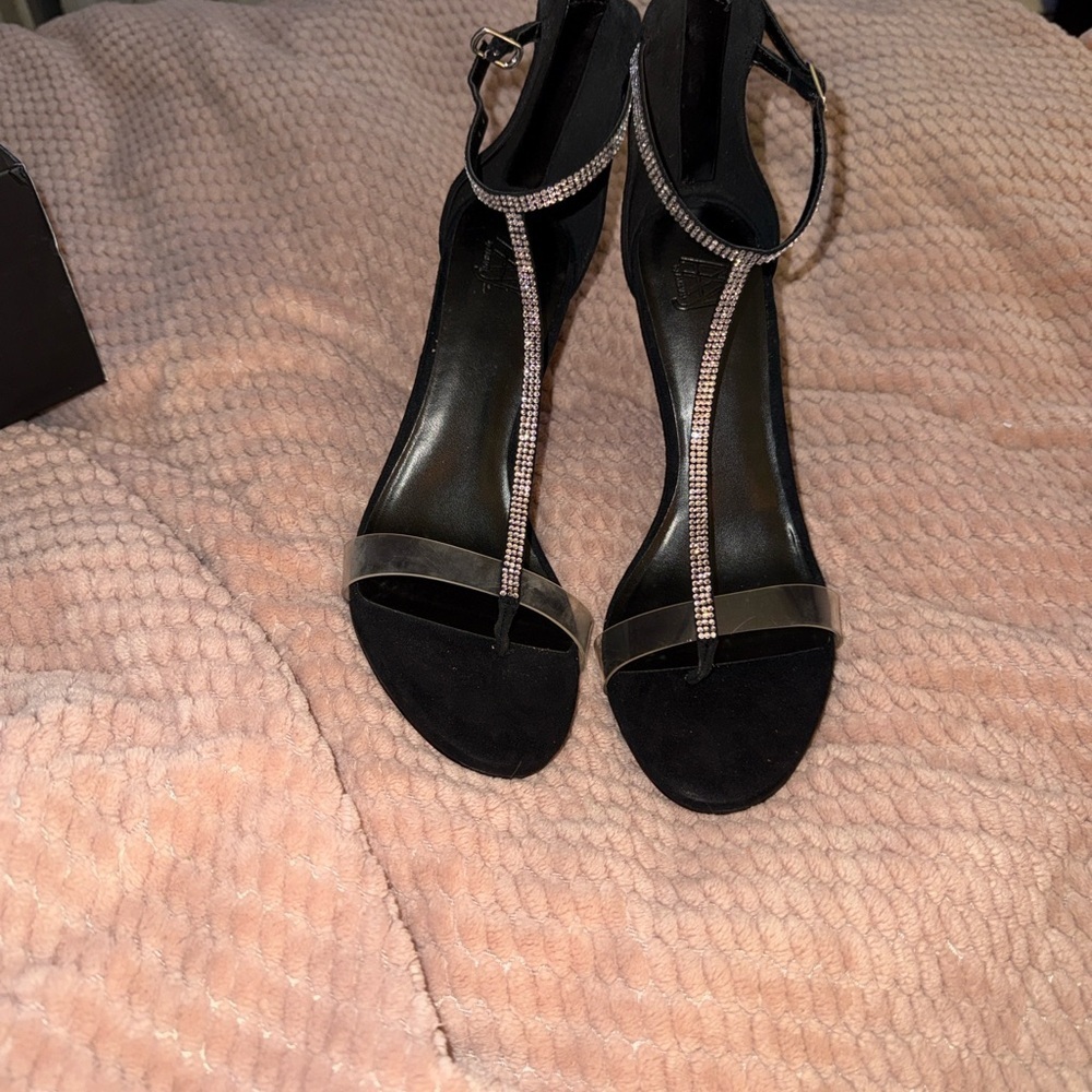 Chic Black Heels with Rhinestone Accents